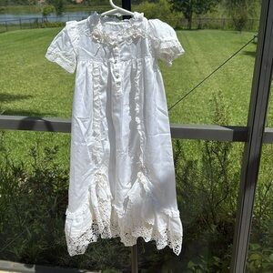 Vintage Cinzia cotton Baptism Christening Lace gown/Dress infant